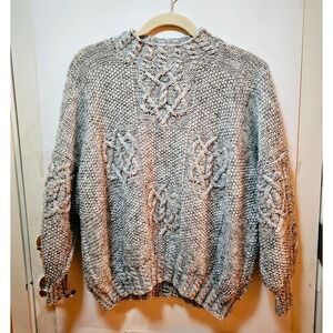 Handknit by Sheleen of Dublin. Exclusive. Rare. Wool Balloon sleeve.‎ L/XL. Gray